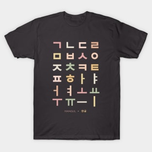 Boho Hangul Alphabet, Korean Language Chart T-Shirt